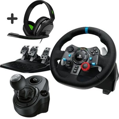 Комплект (кермо, педалі, навушники, коробка передач) Logitech G29 Driving Force Racing Wheel + Astro A10 MH299h1a фото