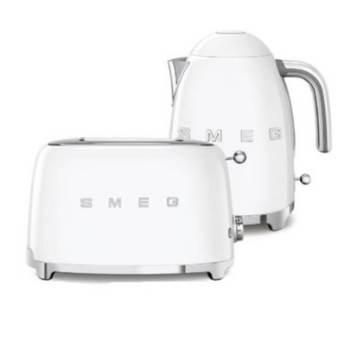 Набір тостерів і чайників Smeg Retro Series - Матовий білий - Модель TSF01WHMEU + KLF03WHMEU TSF01WHMEU+KLF03WHMEU фото